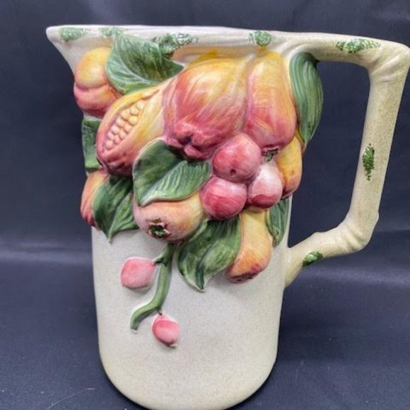 CB Kitchen Vintage Italian Ceramic Fruit Pitcher By C B Made In